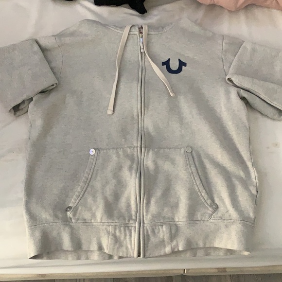 Grey True Religion Zip Up Hoodie - Picture 2 of 3